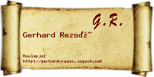 Gerhard Rezső névjegykártya